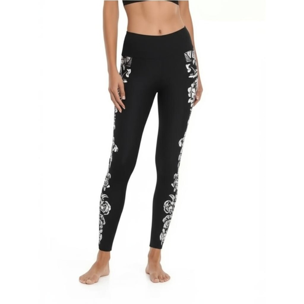 Calvin Klein Leggings Womens Large Black Performance Patterned Workout Gym